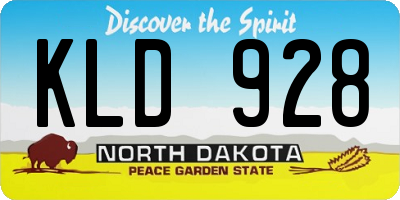ND license plate KLD928