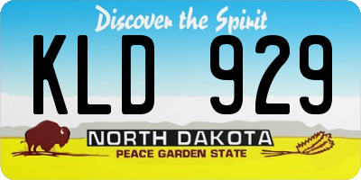 ND license plate KLD929