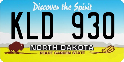ND license plate KLD930