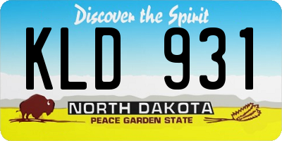 ND license plate KLD931