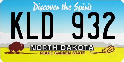 ND license plate KLD932