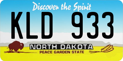 ND license plate KLD933