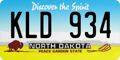 ND license plate KLD934