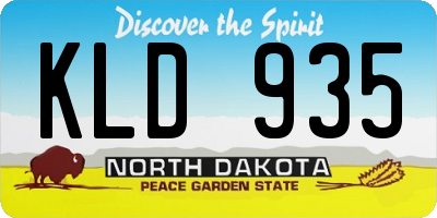 ND license plate KLD935