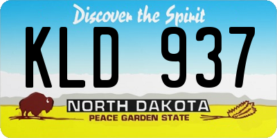 ND license plate KLD937