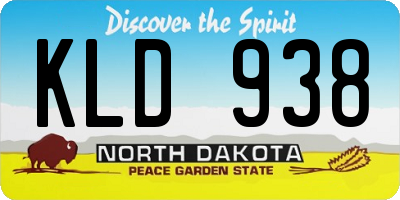 ND license plate KLD938