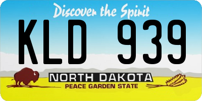 ND license plate KLD939