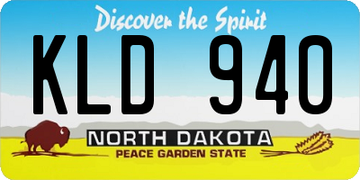 ND license plate KLD940