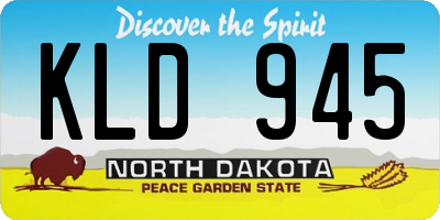 ND license plate KLD945