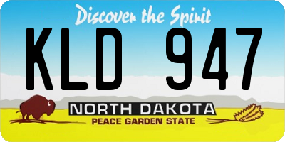 ND license plate KLD947