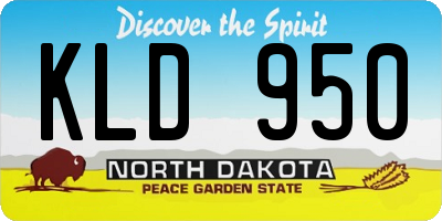ND license plate KLD950