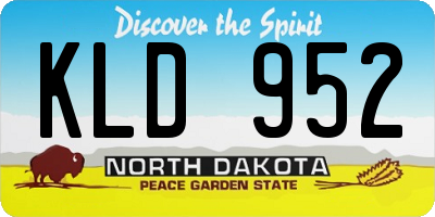 ND license plate KLD952