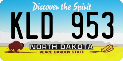 ND license plate KLD953