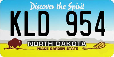 ND license plate KLD954