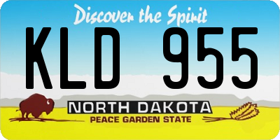ND license plate KLD955