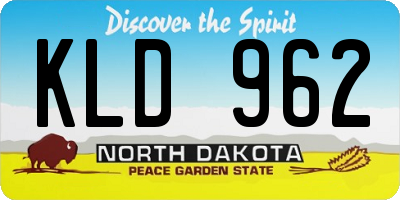 ND license plate KLD962