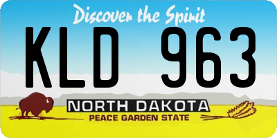 ND license plate KLD963