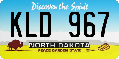 ND license plate KLD967