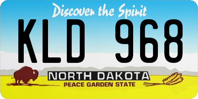 ND license plate KLD968