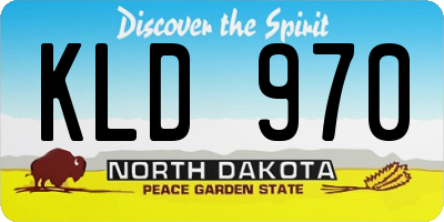 ND license plate KLD970