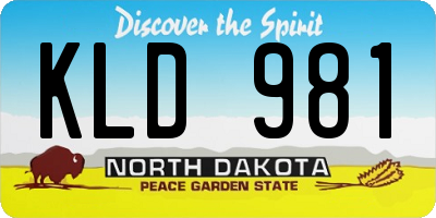 ND license plate KLD981