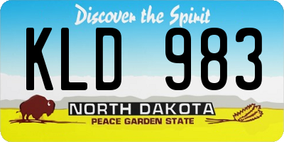 ND license plate KLD983