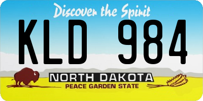 ND license plate KLD984