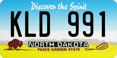 ND license plate KLD991