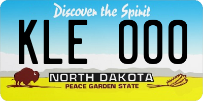 ND license plate KLE000