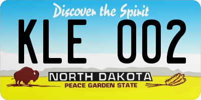 ND license plate KLE002