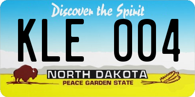 ND license plate KLE004