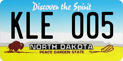 ND license plate KLE005
