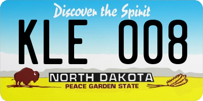ND license plate KLE008