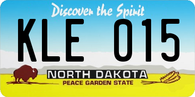 ND license plate KLE015
