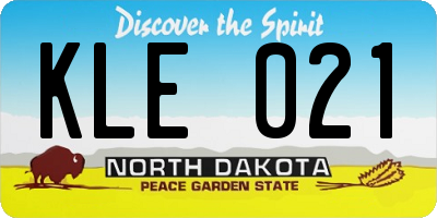 ND license plate KLE021
