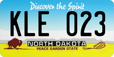 ND license plate KLE023