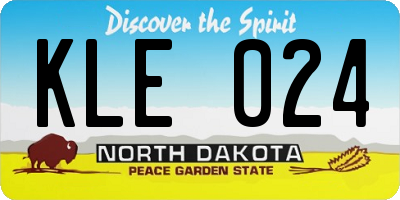 ND license plate KLE024