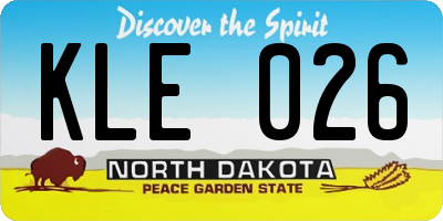 ND license plate KLE026