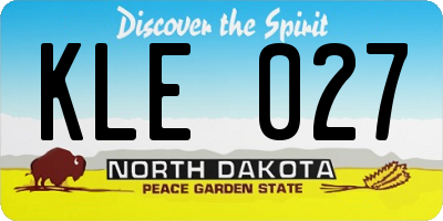 ND license plate KLE027