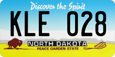 ND license plate KLE028