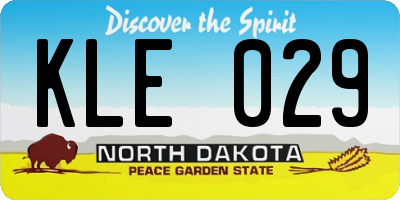 ND license plate KLE029