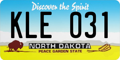ND license plate KLE031