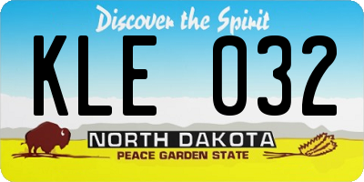 ND license plate KLE032
