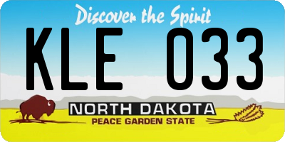 ND license plate KLE033