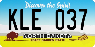 ND license plate KLE037