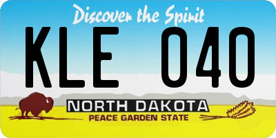 ND license plate KLE040