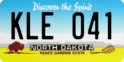 ND license plate KLE041