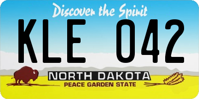 ND license plate KLE042