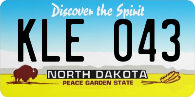 ND license plate KLE043