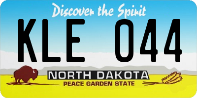 ND license plate KLE044